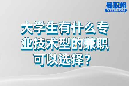 大学生有什么专业技术型的兼职可以选择