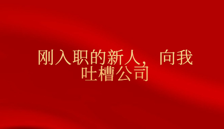 刚入职的新人，向我吐槽公司